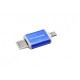LECTOR DE TARJETA OTG USB-MicroUSB Azul